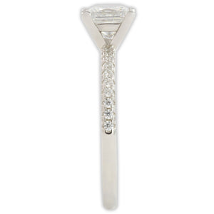 White Gold 1ct Square Moissanite Slimline Dazzle Ring