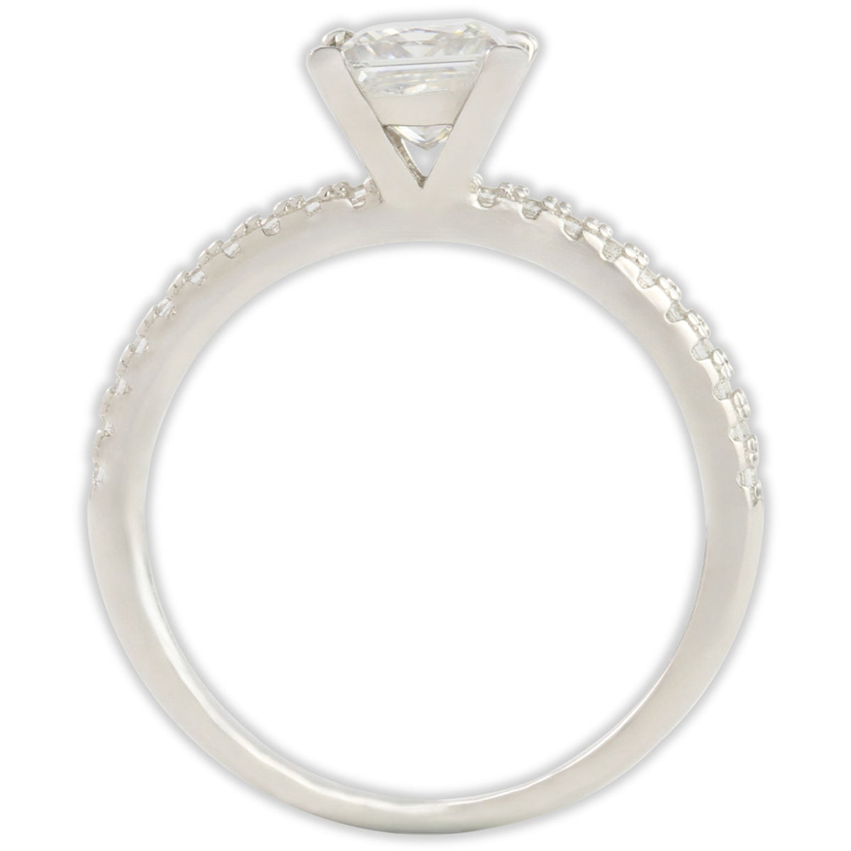 White Gold 1ct Square Moissanite Slimline Dazzle Ring