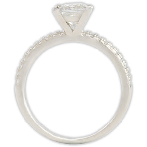 White Gold 1ct Square Moissanite Slimline Dazzle Ring