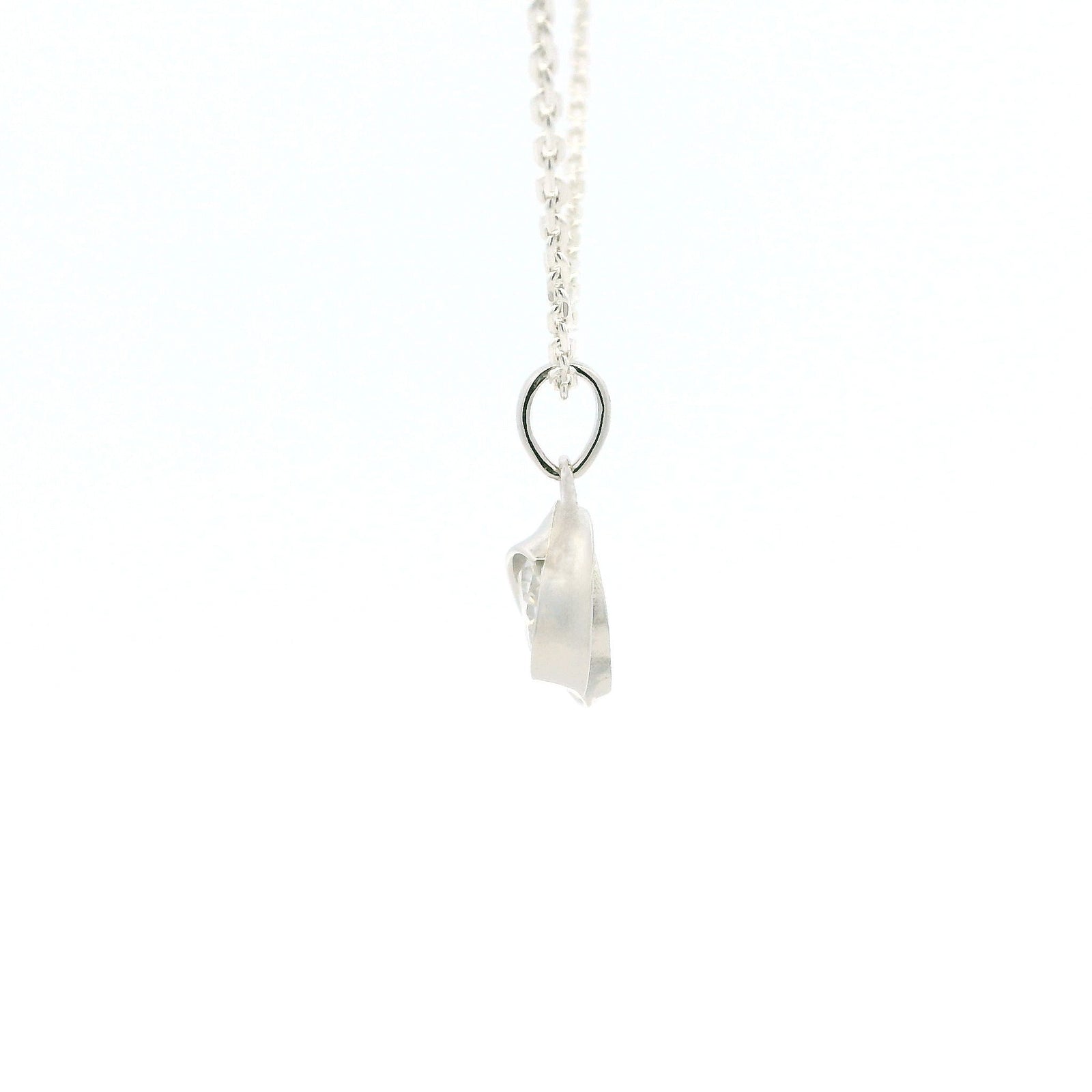 White Gold 1ct Moissanite Swirl Silver Dazzle Pendant Necklace