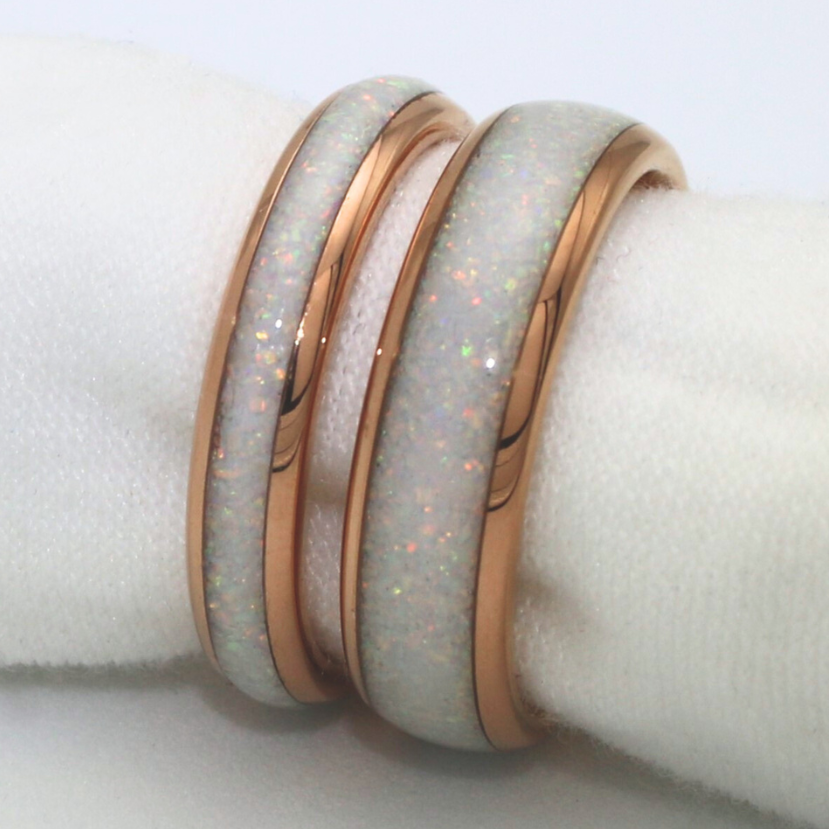 The White Gold White Opal Wonder Ring Set