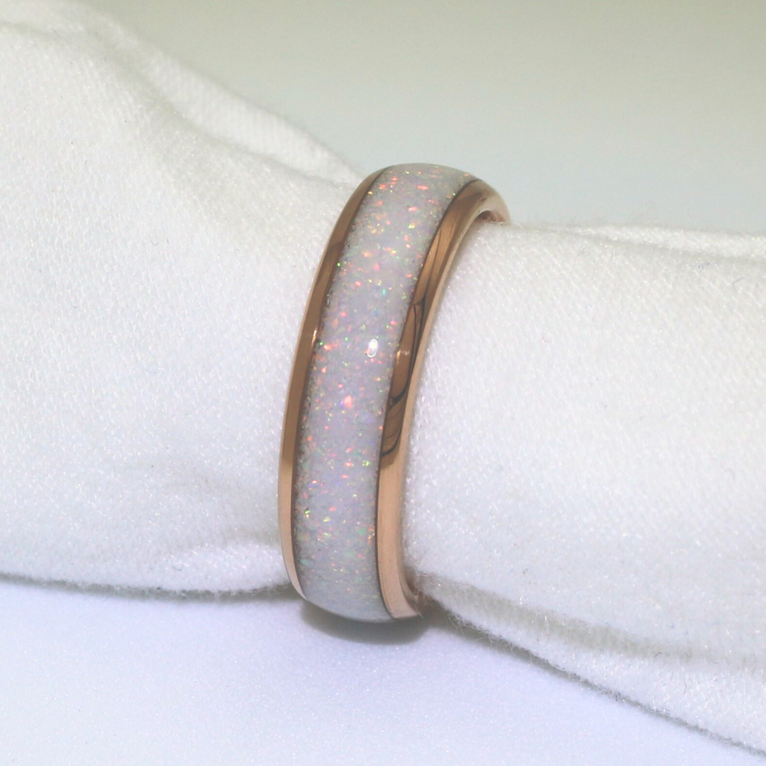 The Rose Gold White Opal Wonder Ring Set
