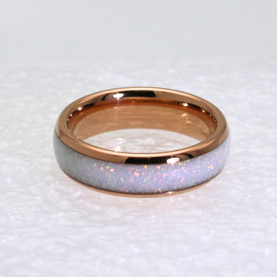 The Rose Gold White Opal 6mm Wonder Ring