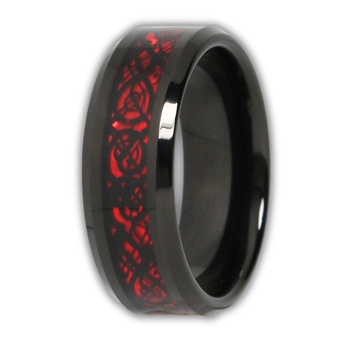 Mens red 2025 wedding rings