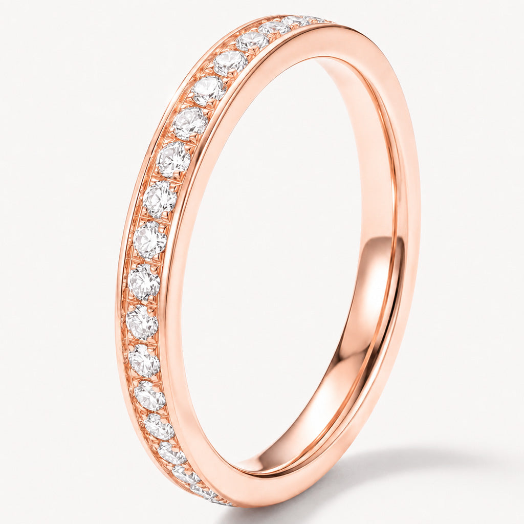 Rose Gold 2mm Full Glitz Ring