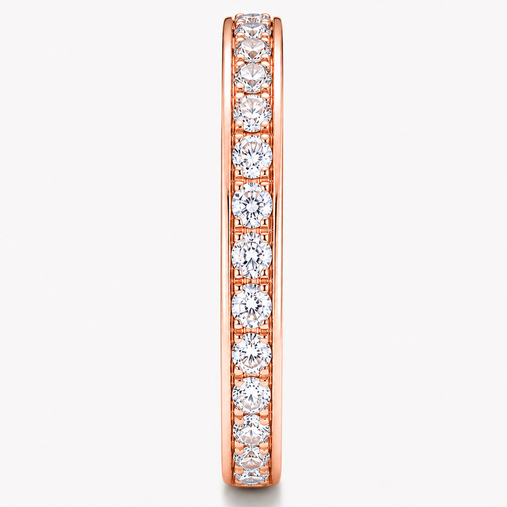 Rose Gold 2mm Full Glitz Ring