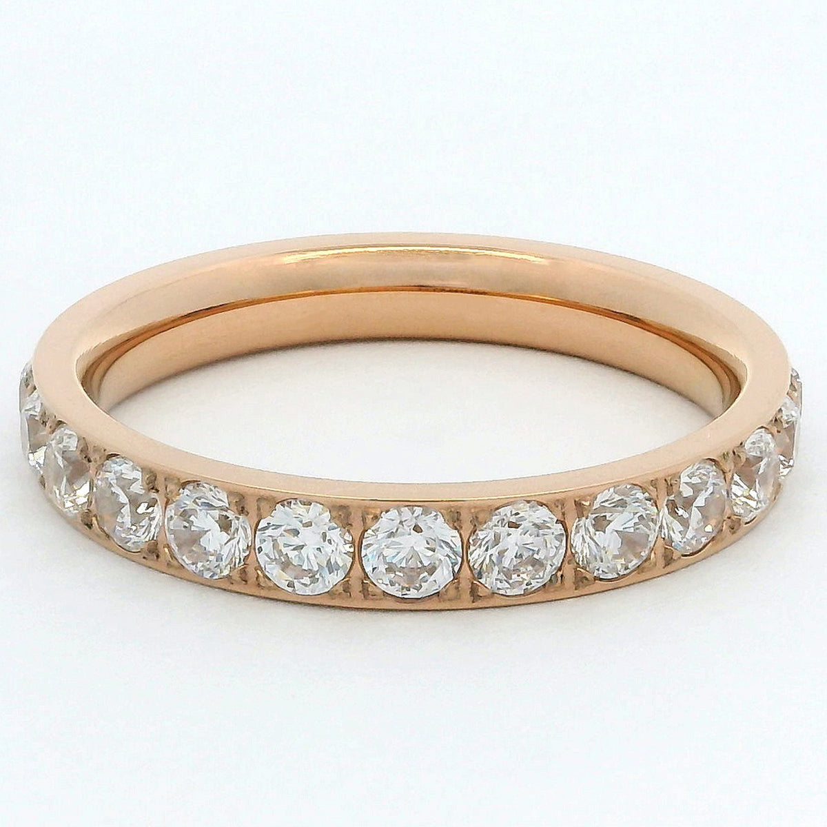 3mm Rose Gold Full Glitz Eternity Ring | Cubic Zirconia Stacking Ring