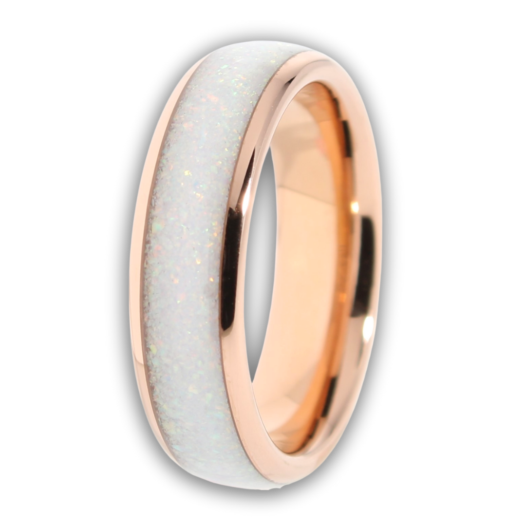 The Rose Gold White Opal 6mm Wonder Ring