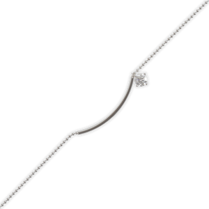 1ct White Gold Round Moissanite Bar Silver Dazzle Bracelet