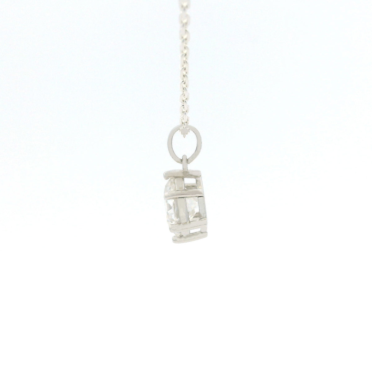 White Gold 3ct Round Moissanite Silver Dazzle Pendant Necklace
