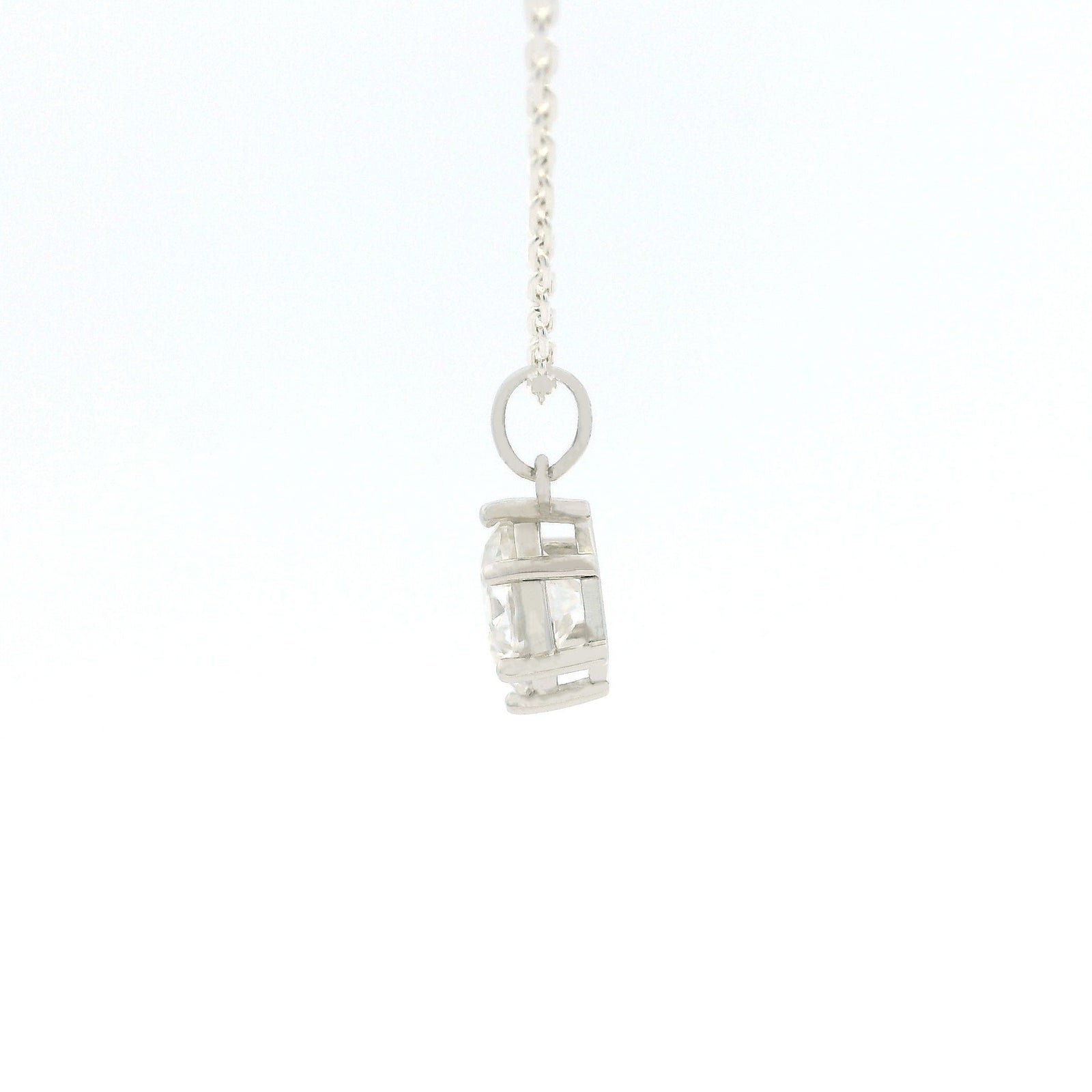 White Gold 3ct Round Moissanite Silver Dazzle Pendant Necklace