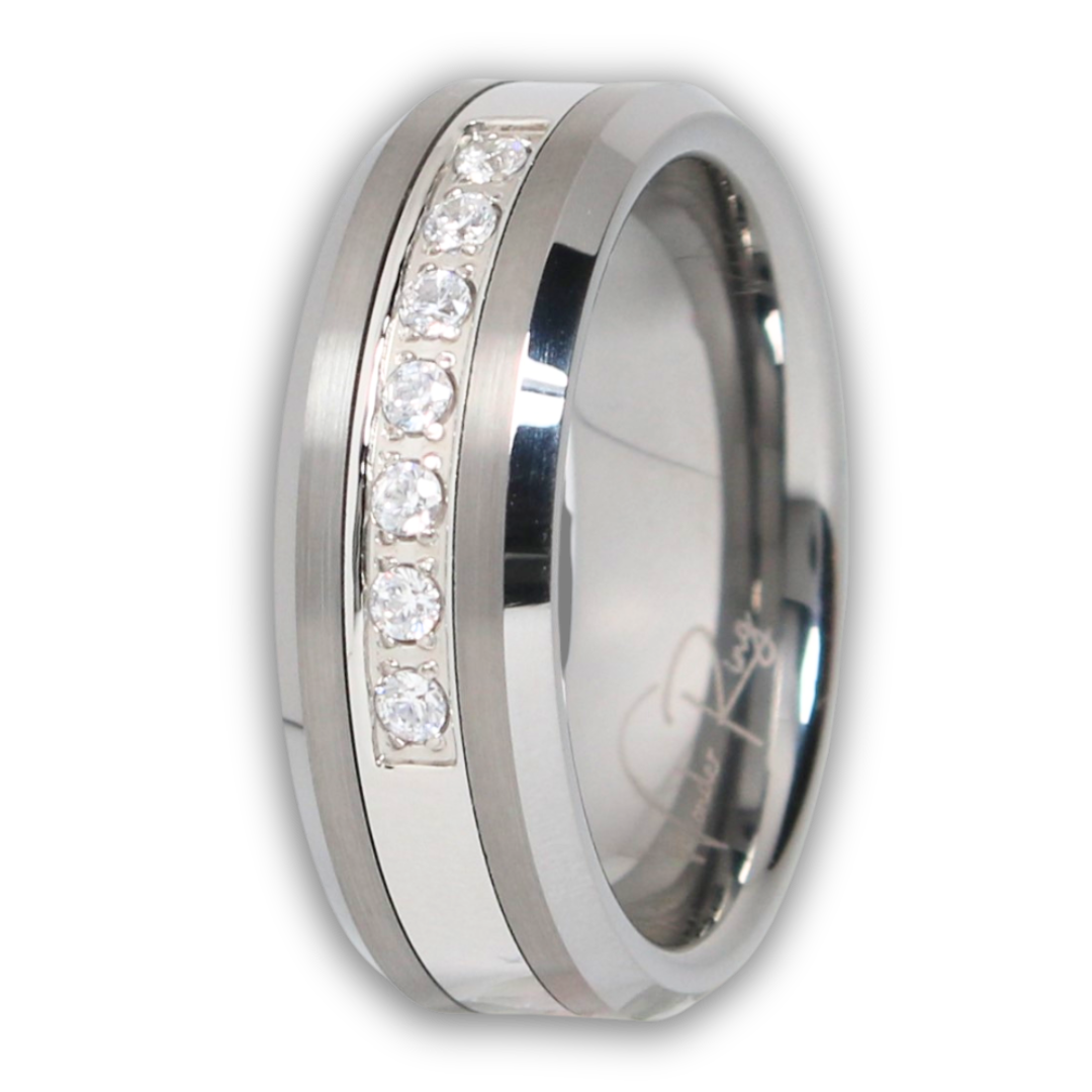 Tungsten and 2025 diamond wedding bands