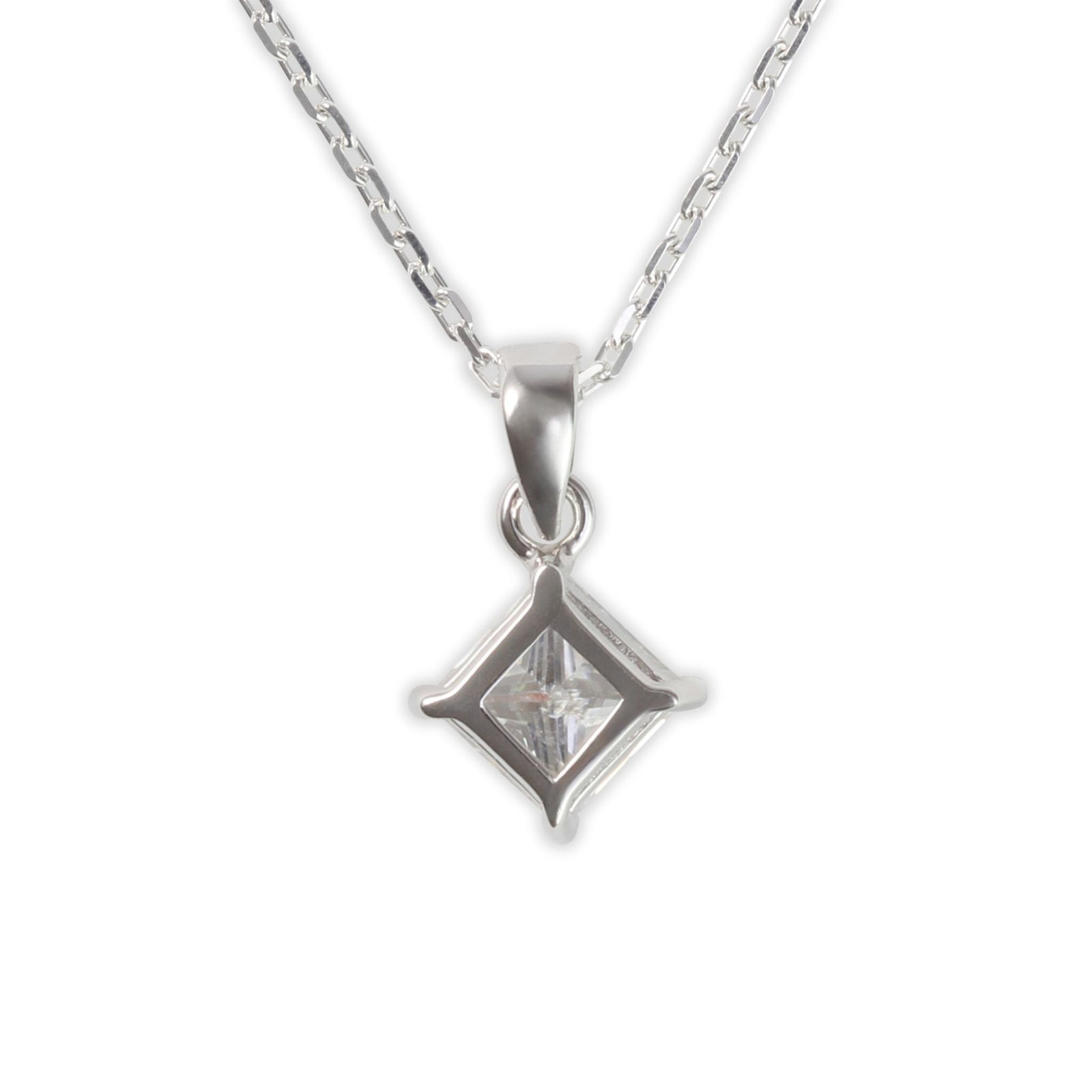 White Gold 1ct Diamond Moissanite Silver Dazzle Pendant Necklace