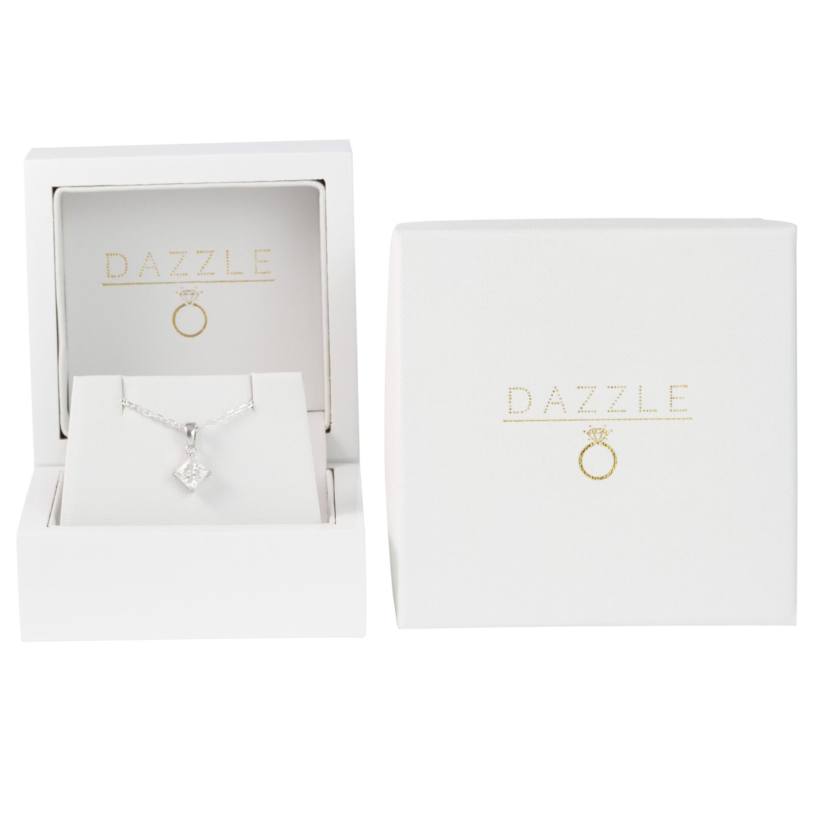 White Gold 1ct Diamond Moissanite Silver Dazzle Pendant Necklace