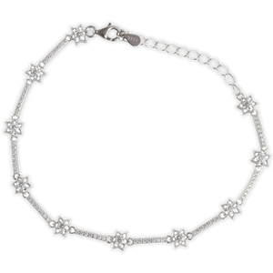 1ct White Gold Moissanite Ten Star Silver Dazzle Bracelet