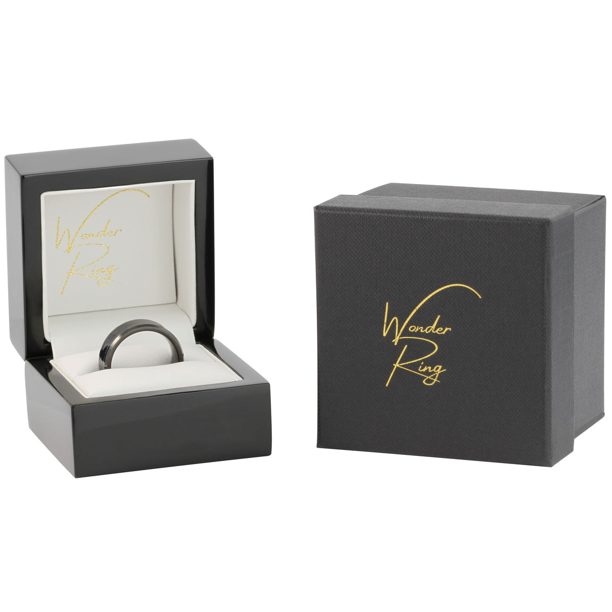 Blue and black Chinese dragon ring presented in gift box