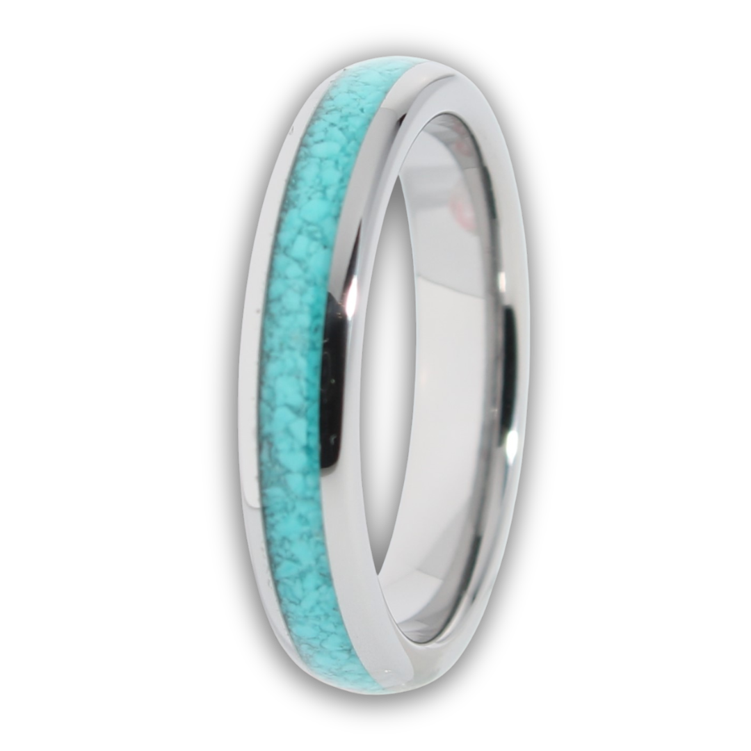 Turquoise inlay band best sale rings