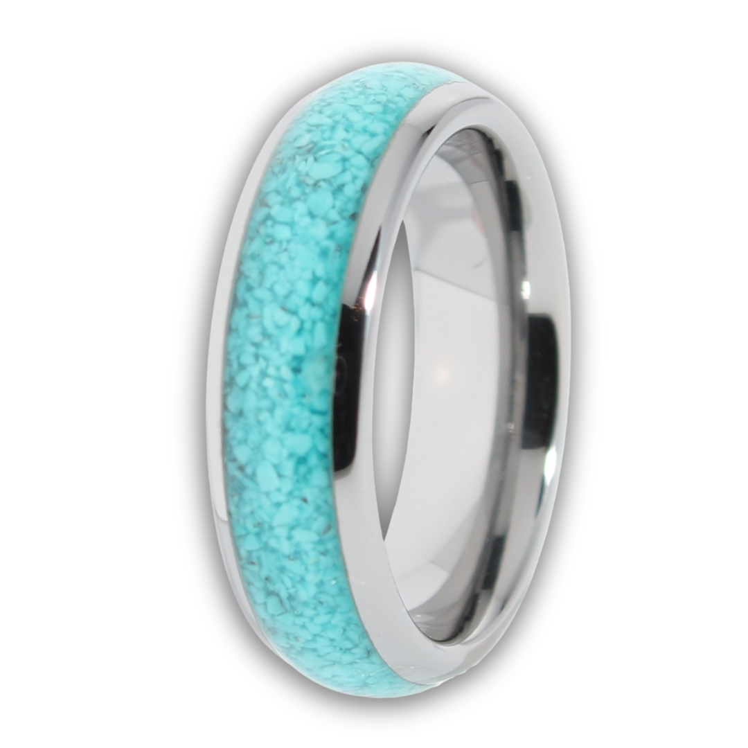 Turquoise inlay 2025 wedding band