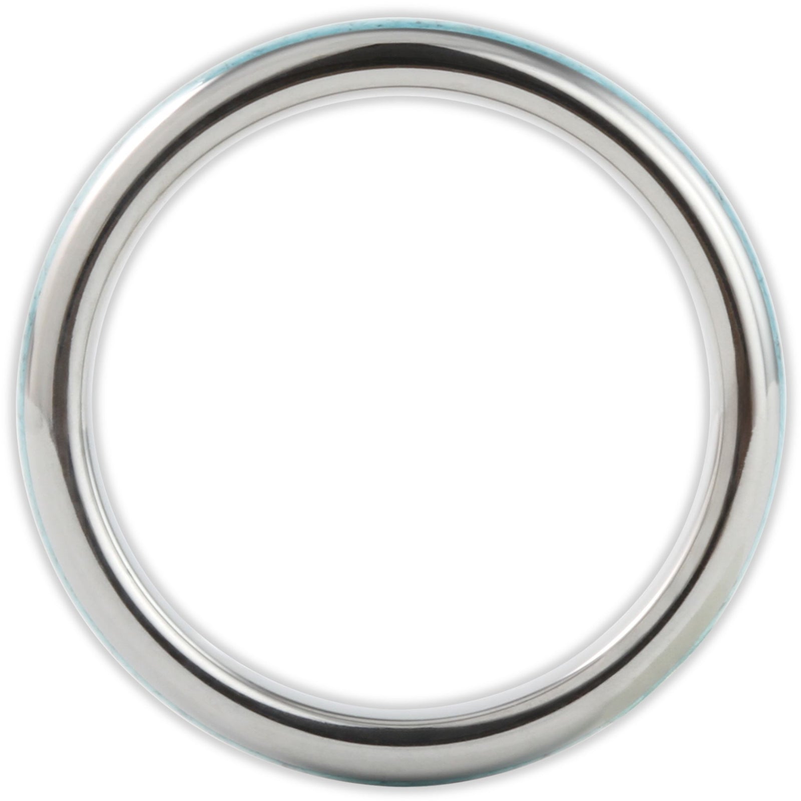 Side profile of tungsten ring showing 4mm band depth and turquoise inlay structure
