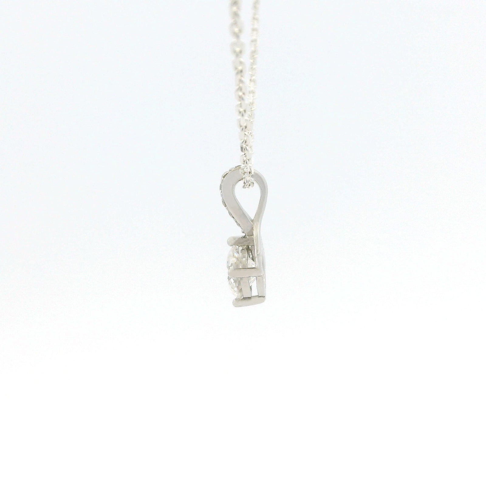 White Gold 1ct Moissanite Twist Silver Dazzle Pendant Necklace