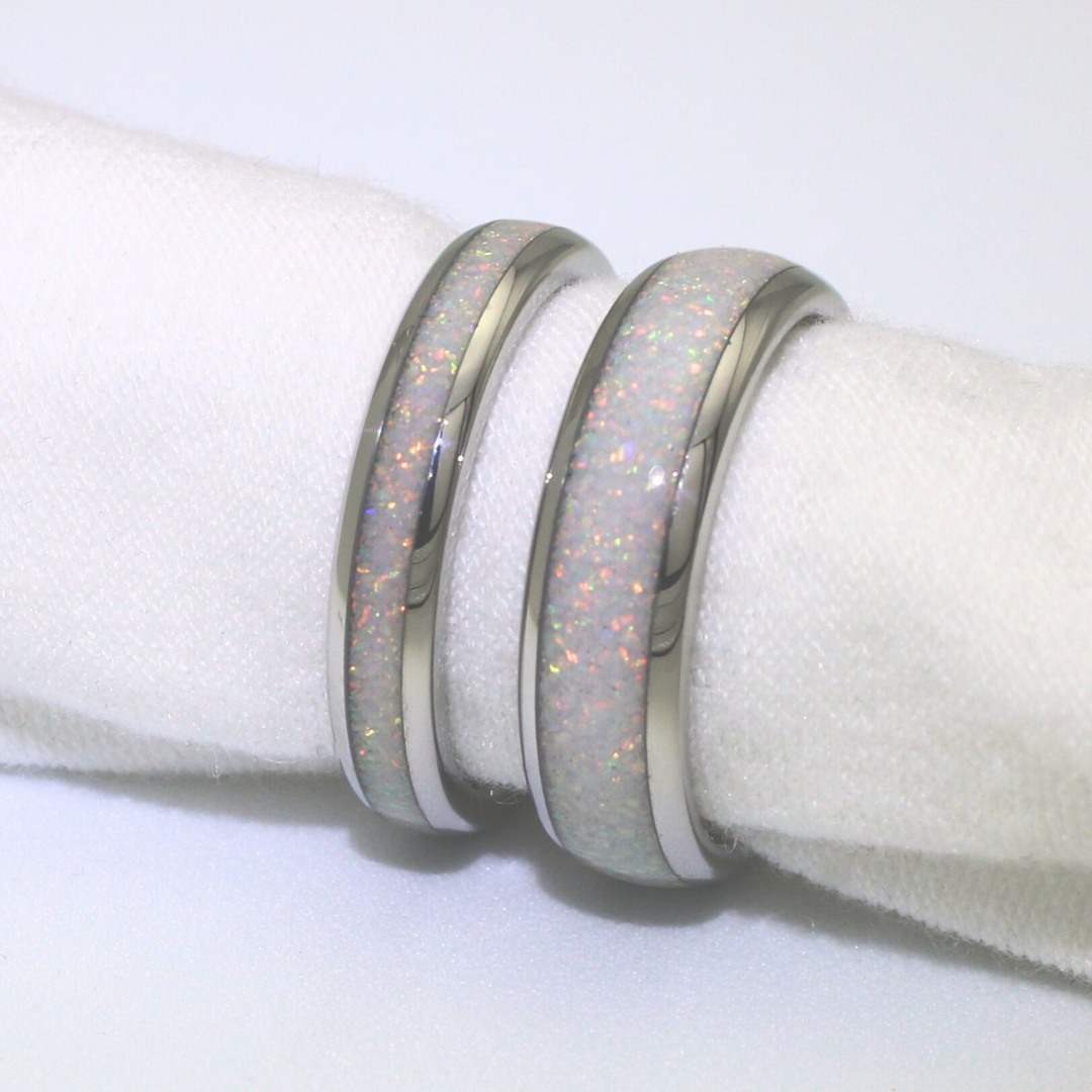 The White Gold White Opal 4mm Wonder Ring