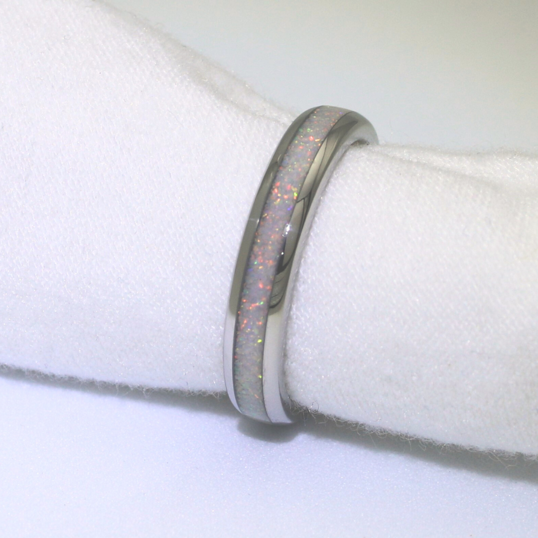 The White Gold White Opal Wonder Ring Set