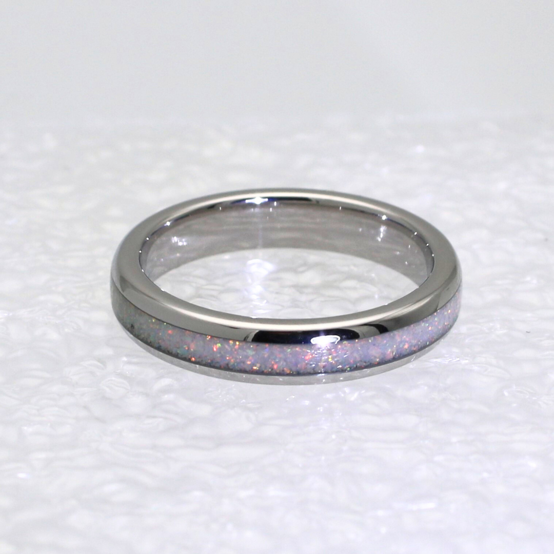 The White Gold White Opal 4mm Wonder Ring