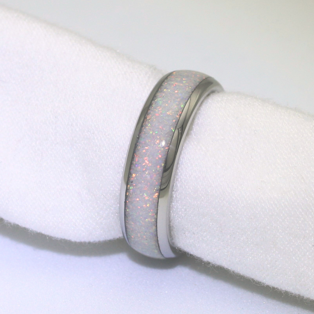 The White Gold White Opal Wonder Ring Set