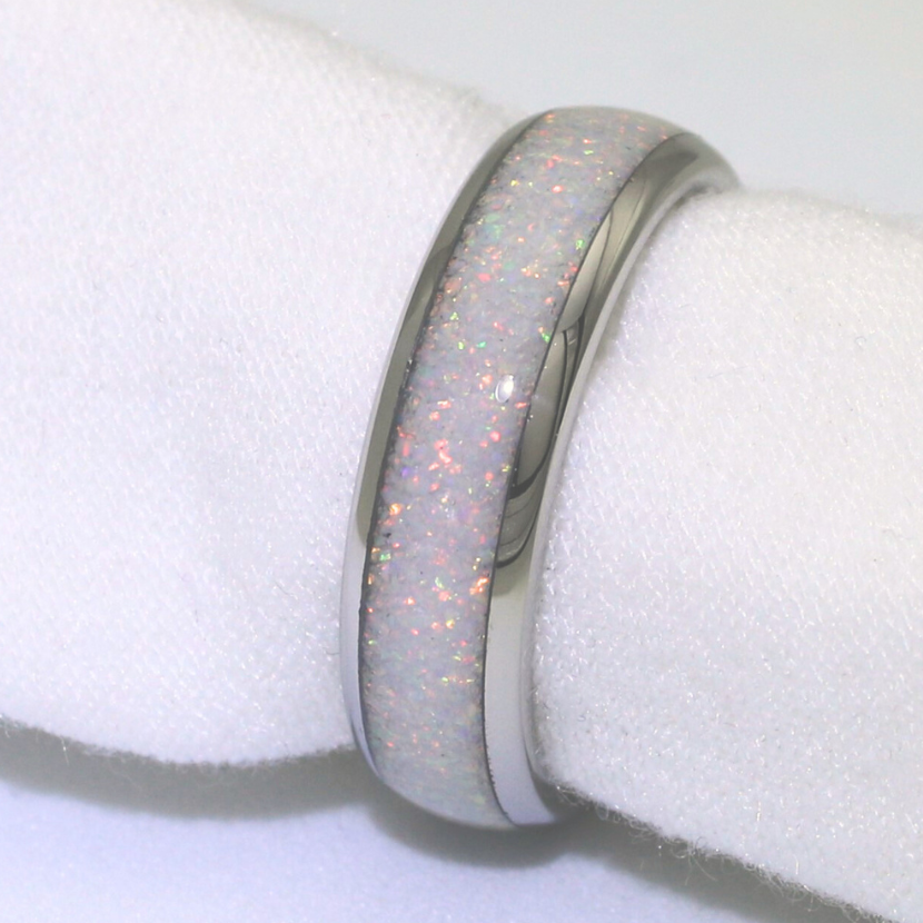 The White Gold White Opal 6mm Wonder Ring