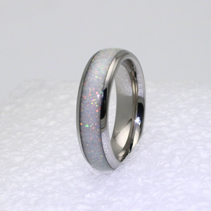 The White Gold White Opal 6mm Wonder Ring