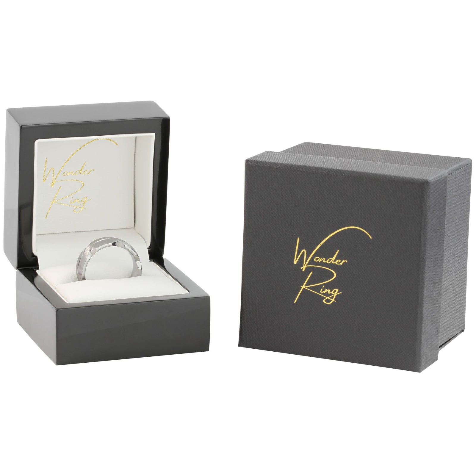 Tungsten weave ring presented in gift box
