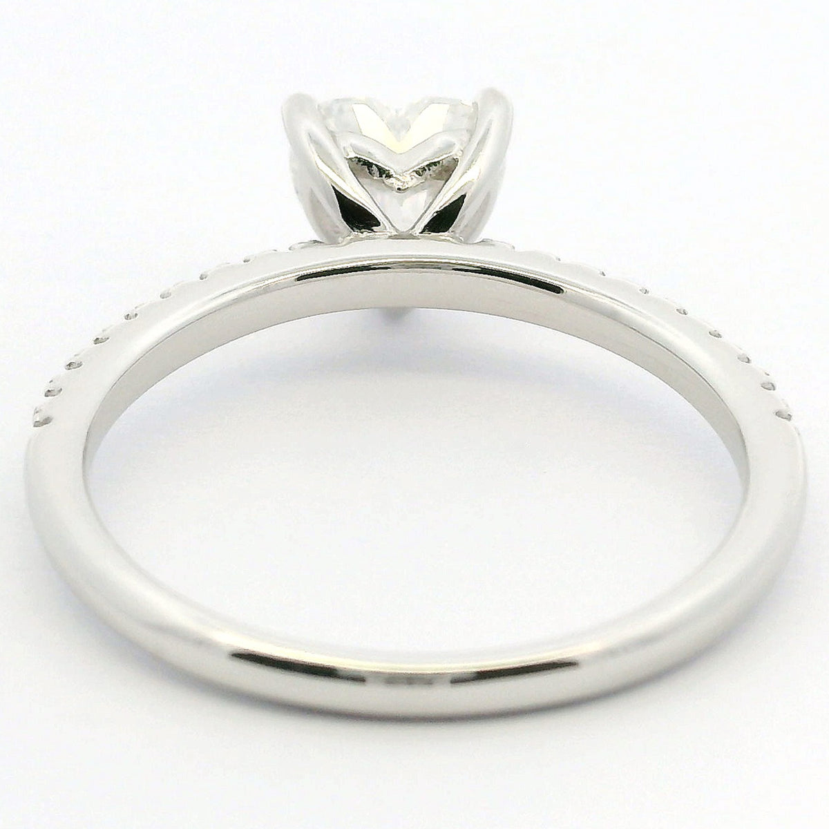 1ct Heart Cut Moissanite Engagement Ring | White Gold Slimline Dazzle Ring