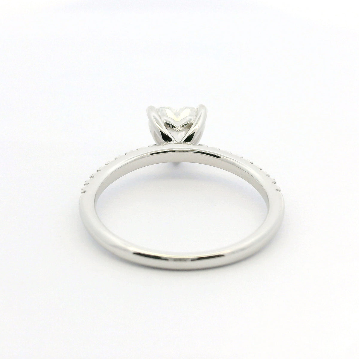 1ct Heart Cut Moissanite Engagement Ring | White Gold Slimline Dazzle Ring