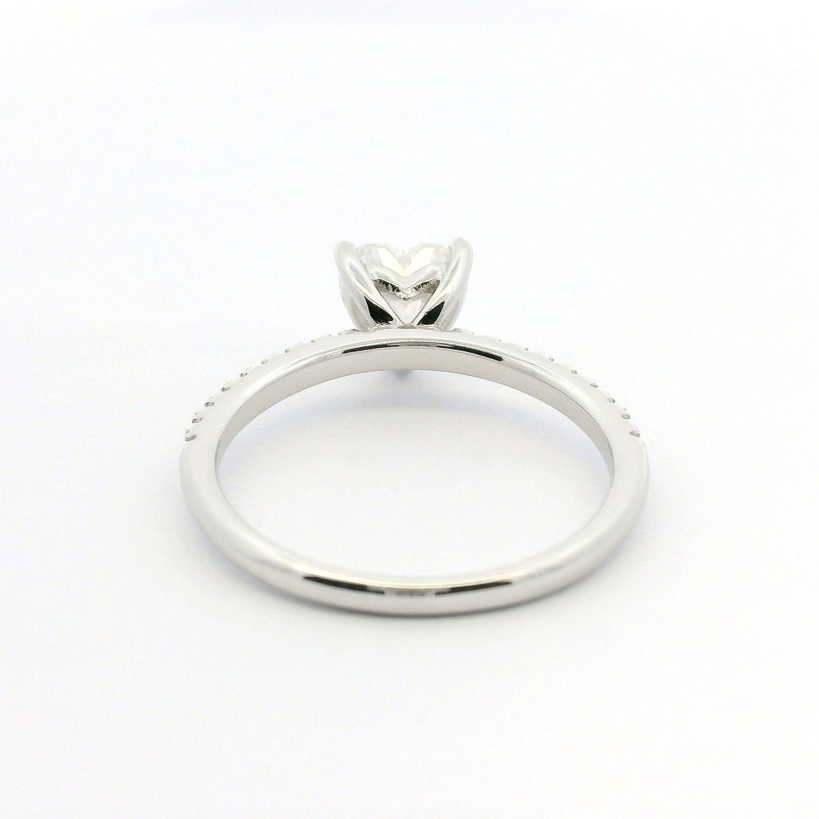 1ct Heart Cut Moissanite Engagement Ring | White Gold Slimline Dazzle Ring