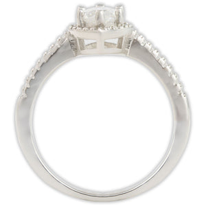 White Gold 1ct Marquise Moissanite Slimline Dazzle Ring