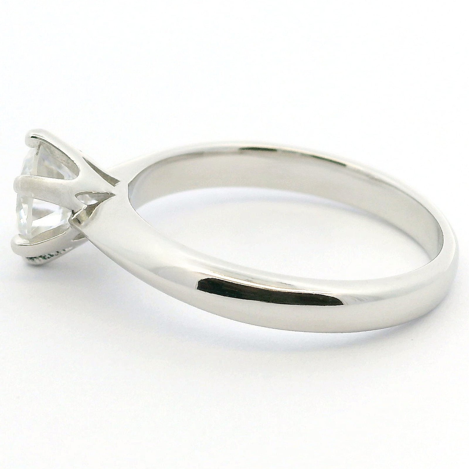 1ct Round Brilliant Moissanite Solitaire Engagement Ring | White Gold Dazzle Ring