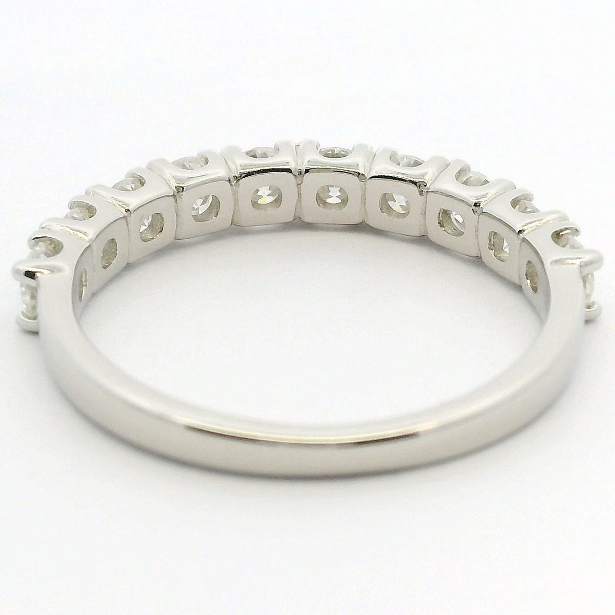 1ct Round Moissanite Half Eternity Ring | White Gold Dazzle Ring