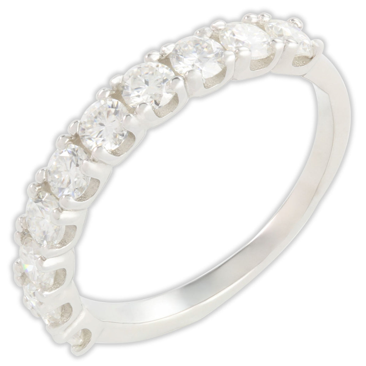 White Gold 1ct Moissanite Half Eternity Dazzle Ring