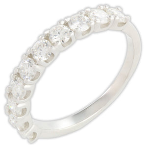 White Gold 1ct Moissanite Half Eternity Dazzle Ring