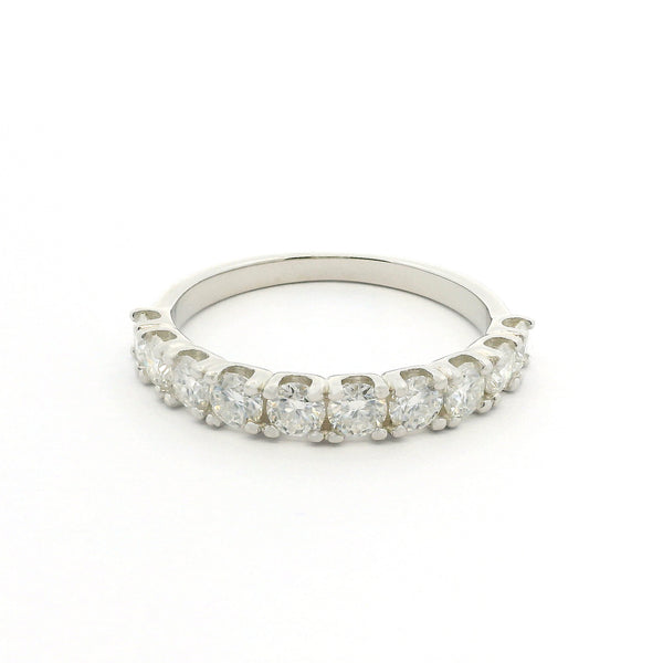 White Gold 1ct Moissanite Half Eternity Dazzle Ring