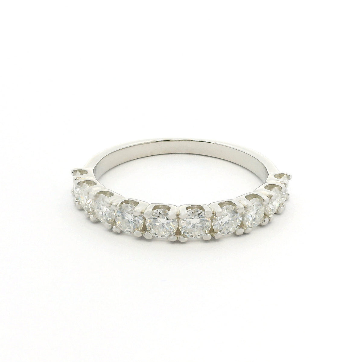 White Gold 1ct Moissanite Half Eternity Dazzle Ring