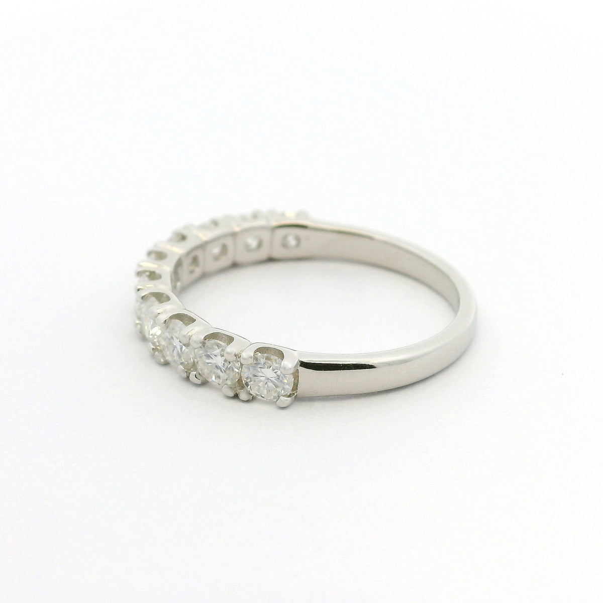 White Gold 1ct Moissanite Half Eternity Dazzle Ring