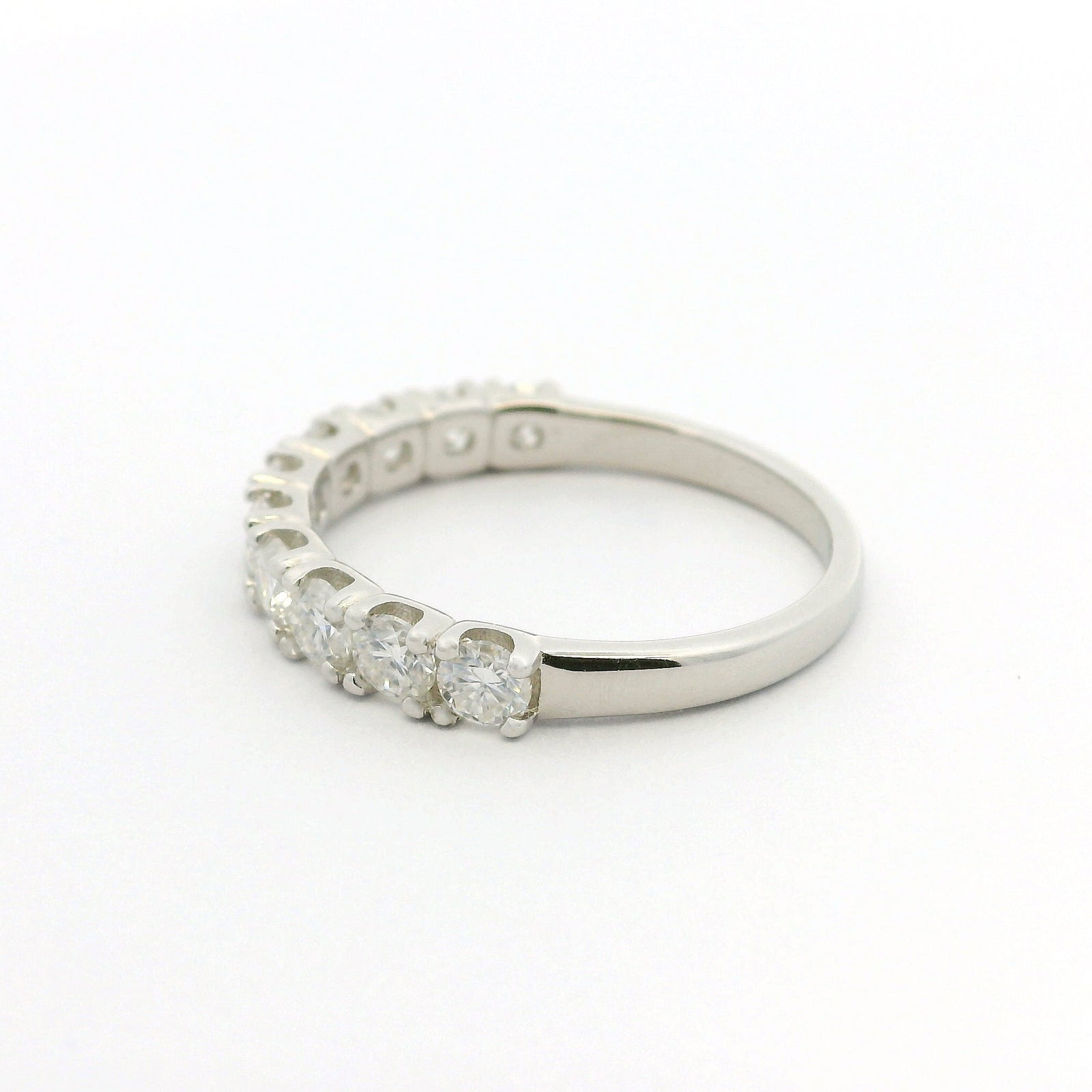 White Gold 1ct Moissanite Half Eternity Dazzle Ring