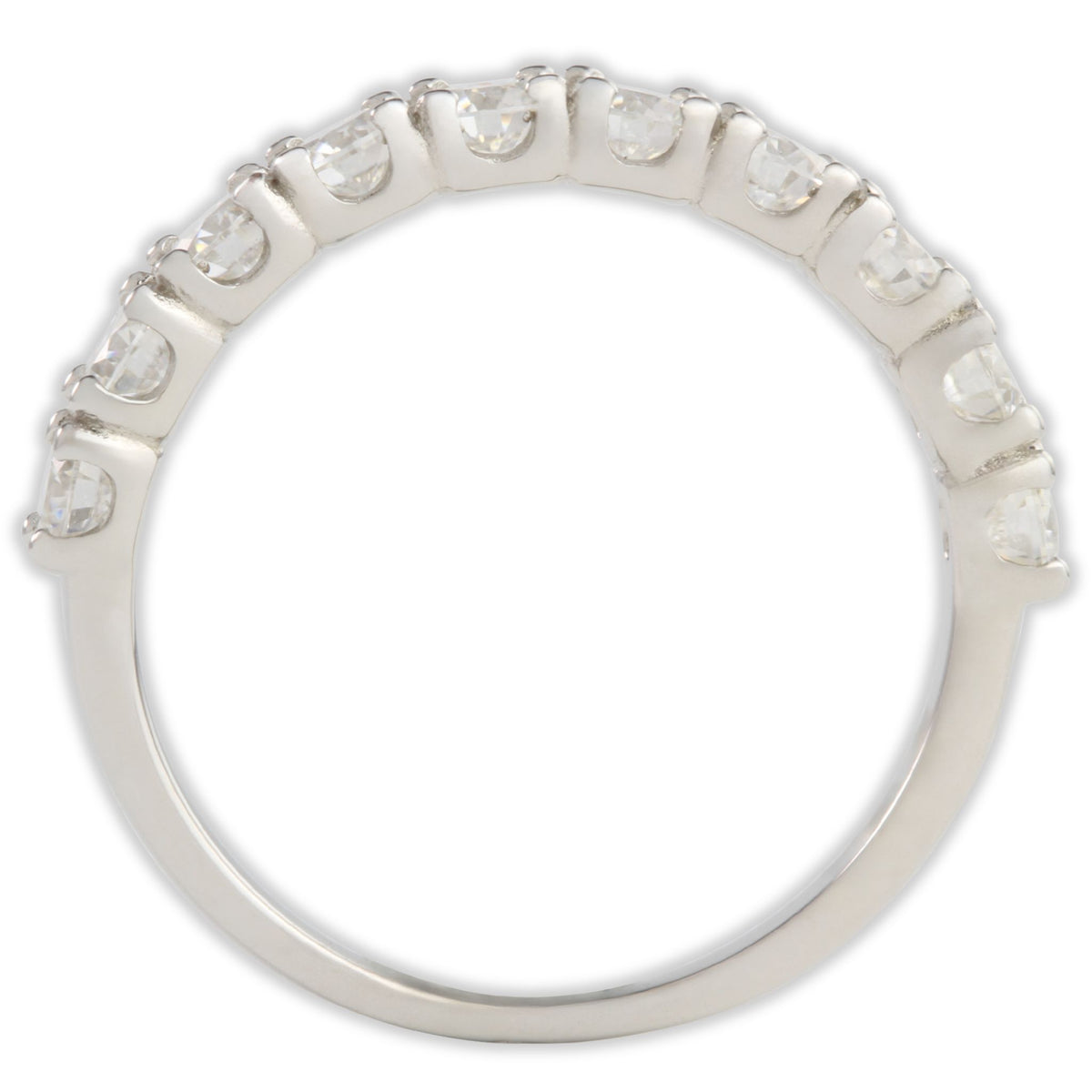 White Gold 1ct Moissanite Half Eternity Dazzle Ring