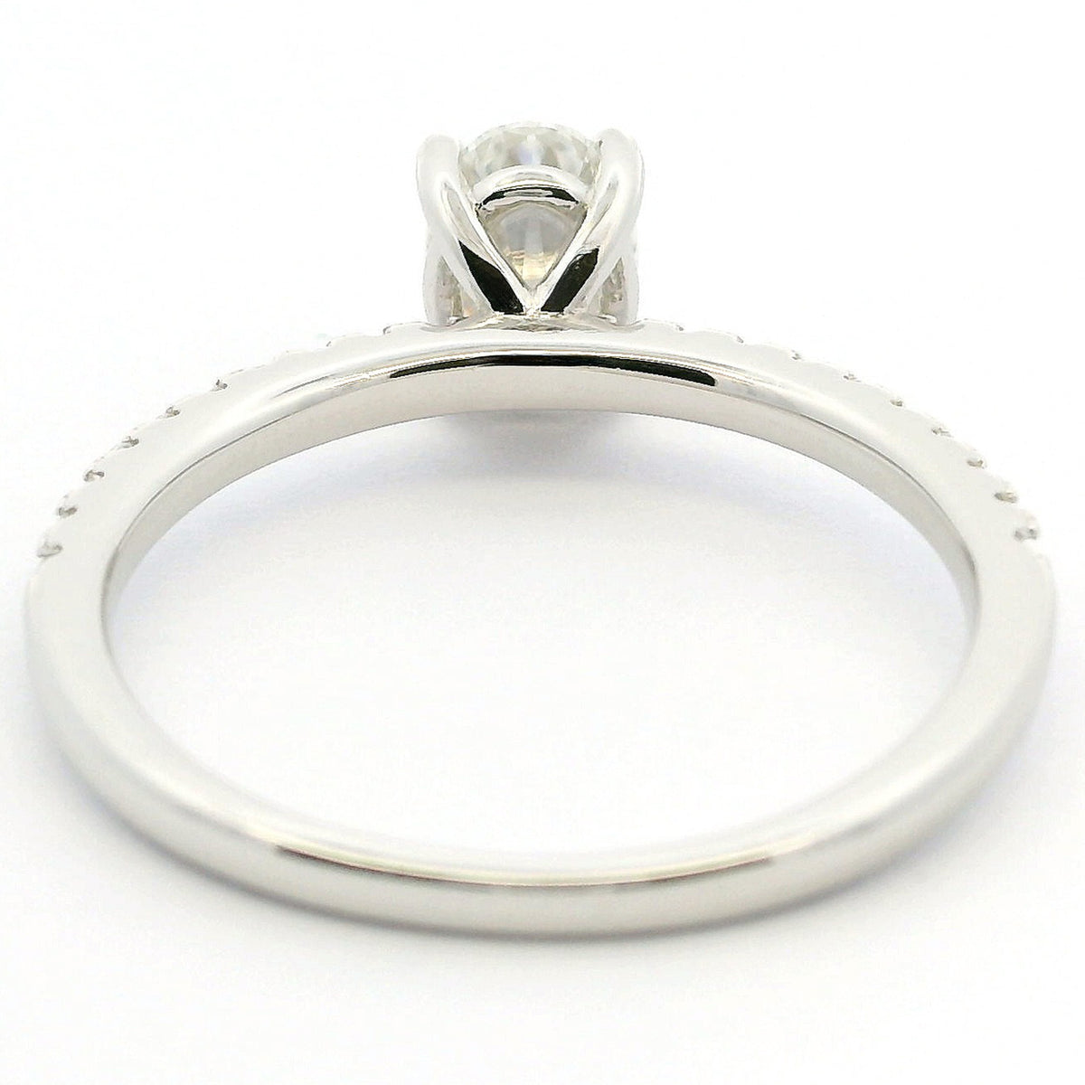 1ct Oval Moissanite Engagement Ring | White Gold Slimline Dazzle Ring