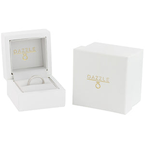 White Gold 1ct Round Moissanite Full Eternity Dazzle Ring