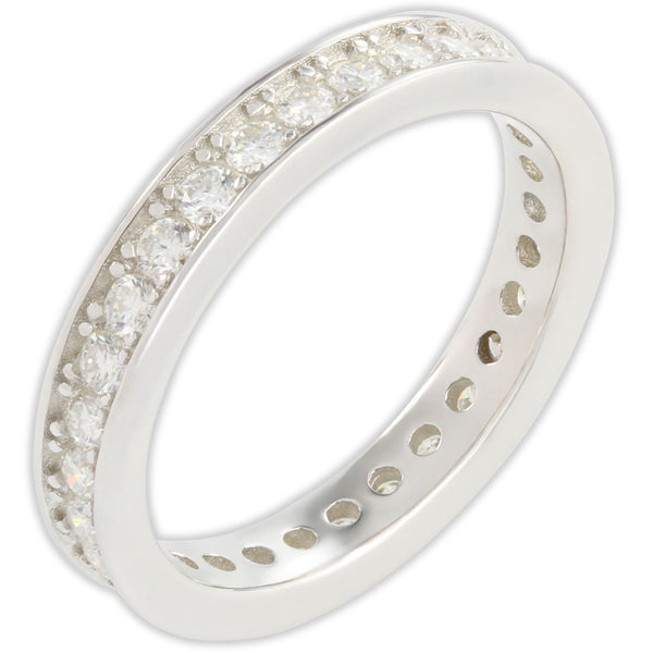 White Gold 1ct Round Moissanite Full Eternity Dazzle Ring