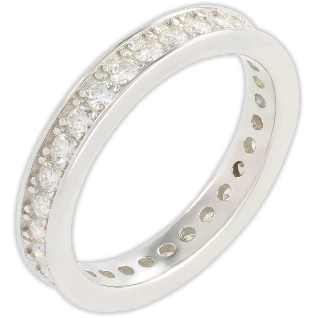 White Gold 1ct Round Moissanite Full Eternity Dazzle Ring