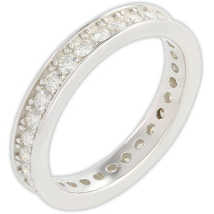 White Gold 1ct Round Moissanite Full Eternity Dazzle Ring