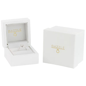 White Gold 1ct Round Moissanite Solitaire Dazzle Ring